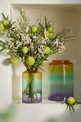 Rainbow Ombre Small Glass Column Vase - Multicolour product