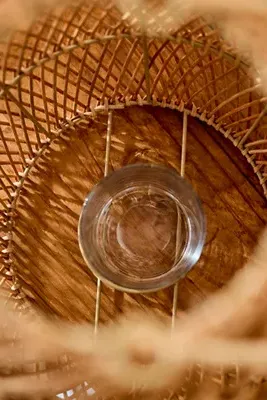 Rattan Small Hurricane Lantern - Beige product