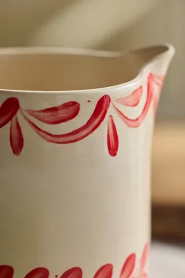 Red Laurel Stoneware Pitcher by Anthropologie, alternate view