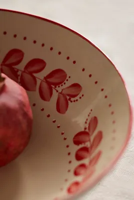 Red Laurel Stoneware Serving Bowl by Anthropologie, image 2