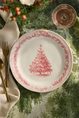 Red Tannenbaum Stoneware Dinner Plate by Anthropologie, image 2