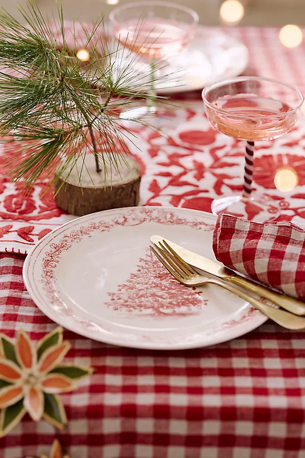 Red Tannenbaum Stoneware Dinner Plate by Anthropologie