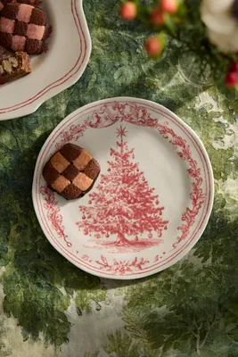 Red Tannenbaum Stoneware Side Plate by Anthropologie, alternate view