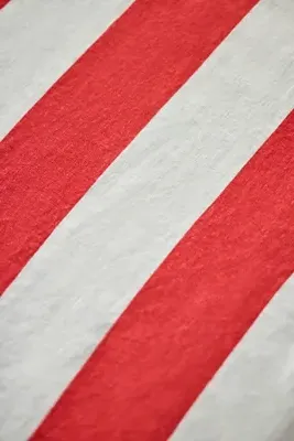 Red & White Stripe Linen Tablecloth - Large by Anthropologie, image 2