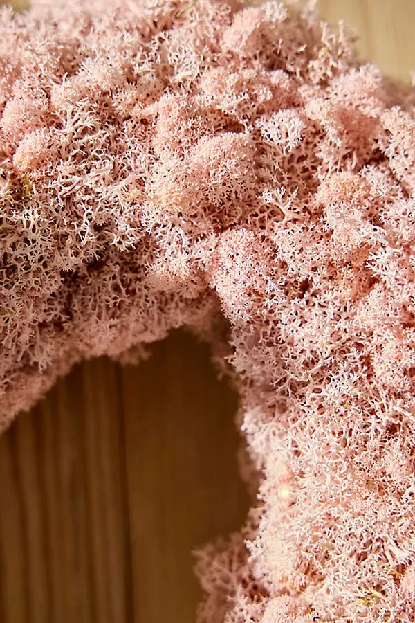 Reindeer Moss Heart Wreath - Pink product