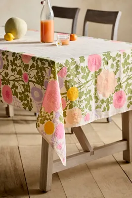 Riso Floral Tablecloth - Pink, Linen product