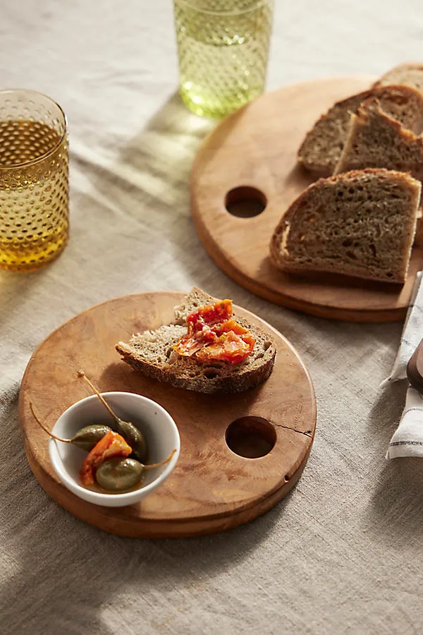 Round Serving Board Large - Teak by Anthropologie