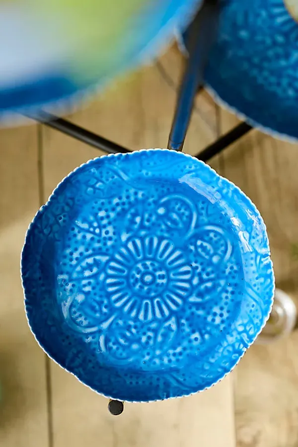 Ruffle Three-Tier Folding Plant Stand - Blue, Iron product