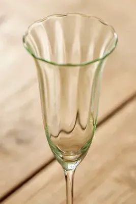 Ruffled Glass Champagne Flute - Green product