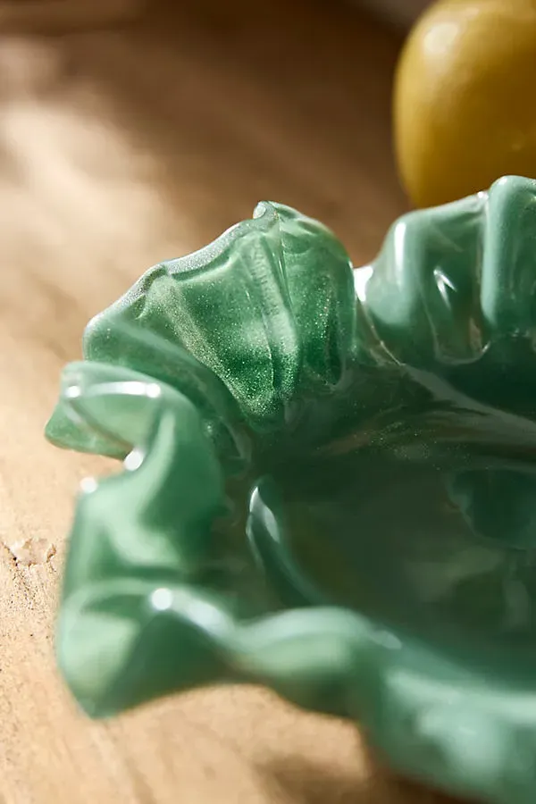 Ruffled Glass Votive Holder - Soda Lime Glass by Anthropologie, alternate view