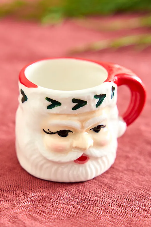 Santa Espresso Cups Set of 2 - Ceramic by Anthropologie, alternate view