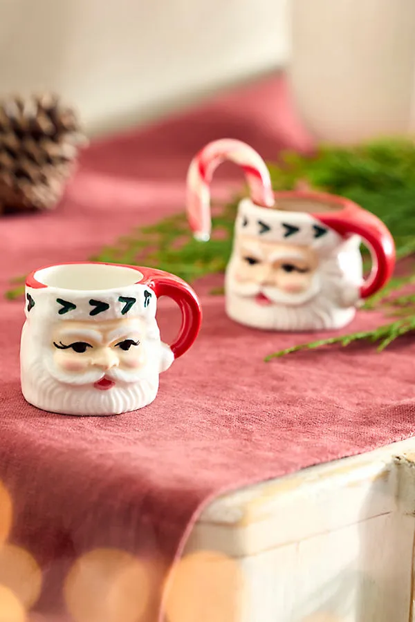 Santa Espresso Cups Set of 2 - Ceramic by Anthropologie