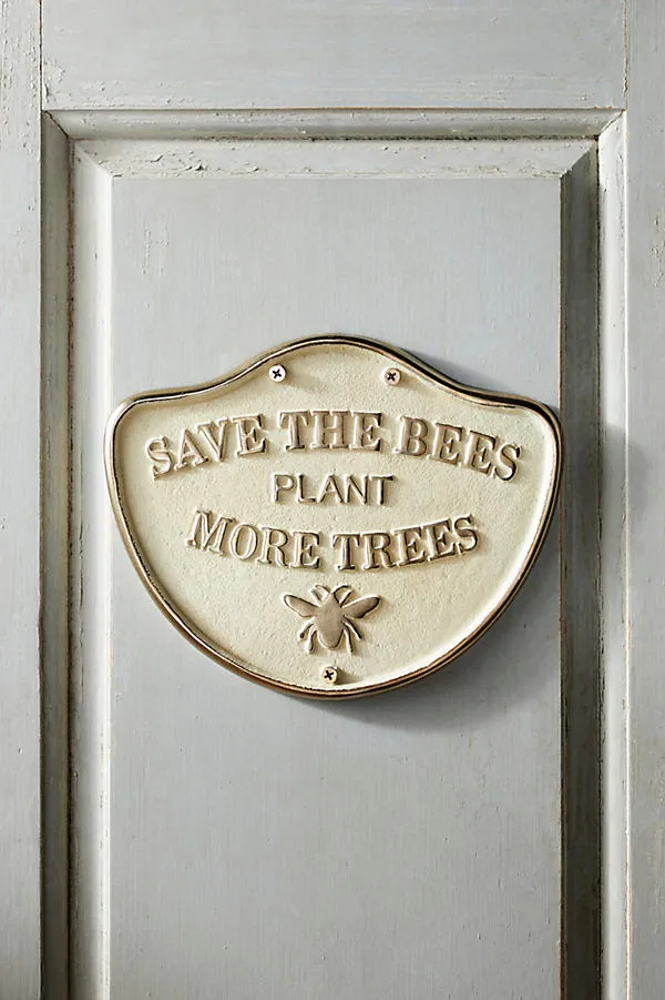 Save the Bees Wall Sign - Beige product