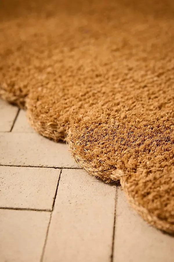 Scalloped Coir Doormat - Beige product