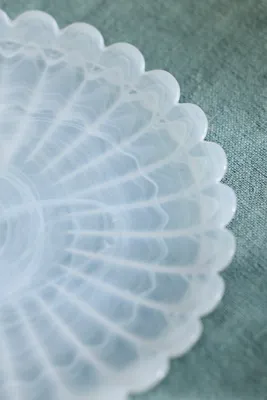 Scalloped Glass Plate - Ivory product