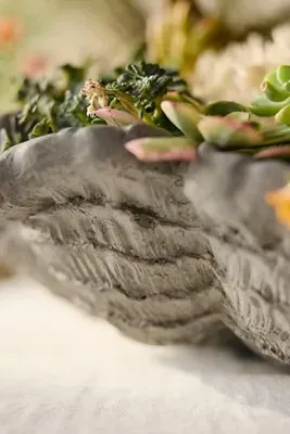 Seashell Stone Planter - Ivory product