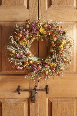 Sherbet Sunset Dried Floral Wreath - Natural product
