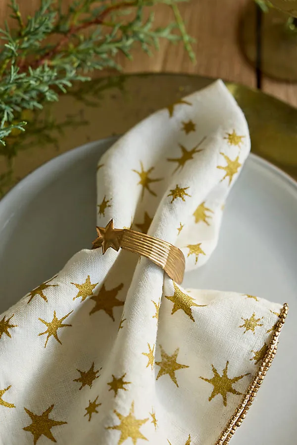 Shooting Star Napkin Rings Set of 4 - Brass by Anthropologie
