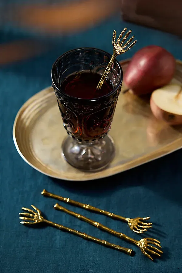 Skeleton Hand Cocktail Stirrers Set of 4 - Brass by Anthropologie