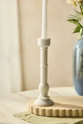 Small Taper Candle Holder - White, Marble product