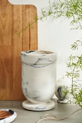 Smoky White Marble Utensil Holder product