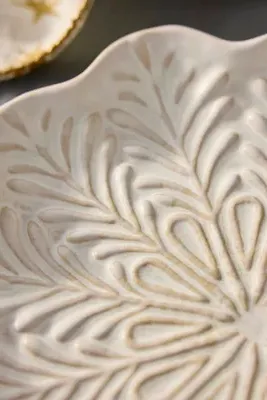 Snowflake Stoneware Dinner Plate - Ivory by Anthropologie, alternate view