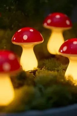 Solar LED Mushroom Stake Light Strand by Anthropologie, alternate view