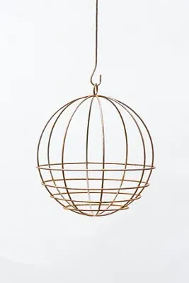 Sphere Small Hanging Basket - Rust Patina, Steel product