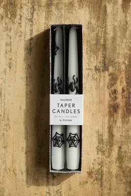 Spider Taper Candles Set of 2 - Ivory by Anthropologie, alternate view