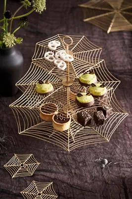 Spiderweb 3-Tier Serving Stand - Brass by Anthropologie, alternate view