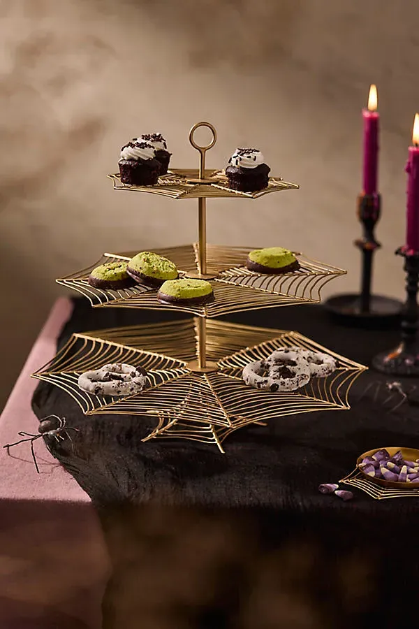 Spiderweb 3-Tier Serving Stand - Brass by Anthropologie