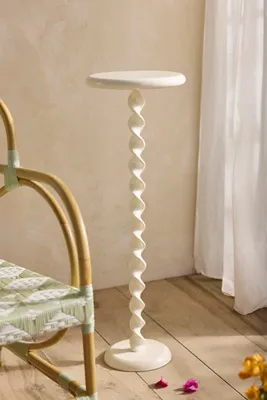 Spiral Base Plant Stand - White, Cast Aluminum product