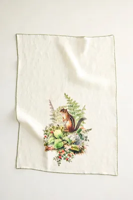 Spring Chipmunk Linen Dish Towel product