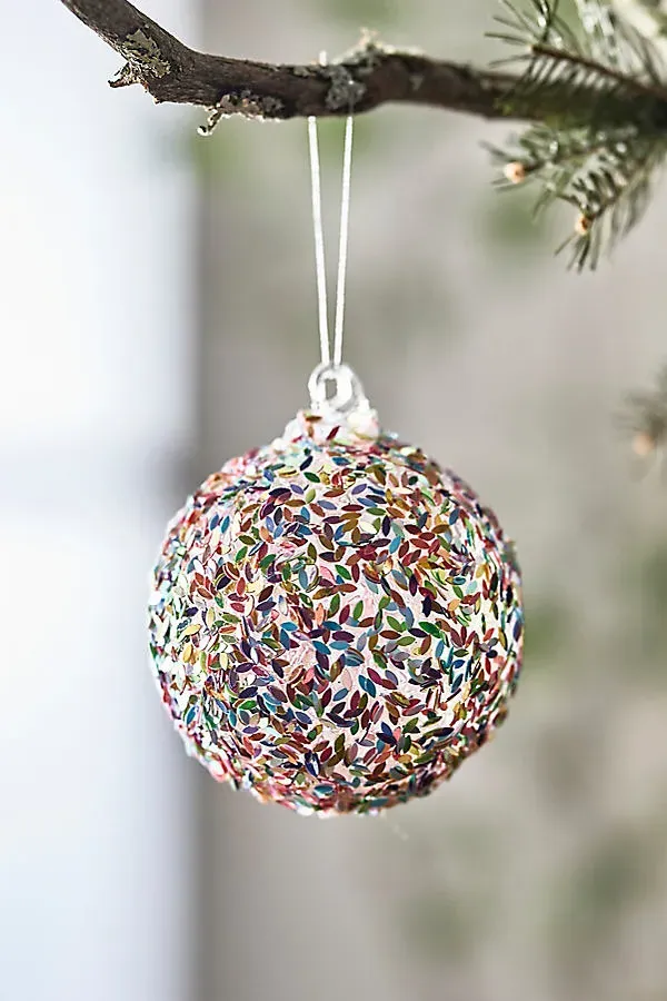 Sprinkle Glass Globe Ornament by Anthropologie