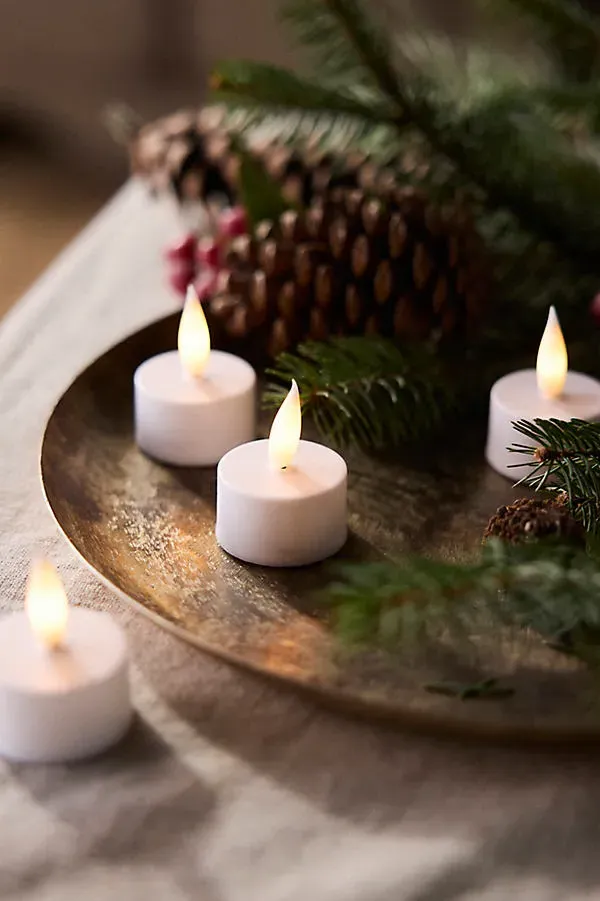 Stargazer Flameless Tea Lights Set of 4 - Plastic by Anthropologie