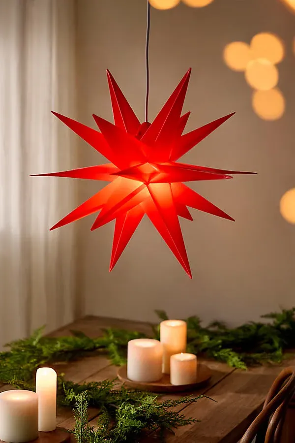 Stargazer Moravian Star Pendant Light - Red by Anthropologie