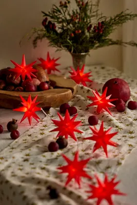 Stargazer Moravian Star String Lights - Red, Plastic by Anthropologie, image 2