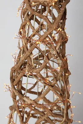 Stargazer Nature Effects Large Illuminated Vine Cone - Rattan by Anthropologie, image 2