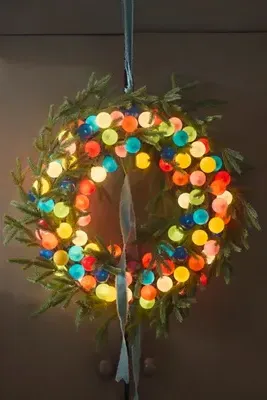 Stargazer Yesteryear Light Wreath by Anthropologie, alternate view
