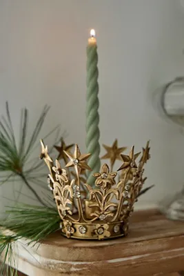 Starry Crown Taper Candle Holder - Gold by Anthropologie, alternate view