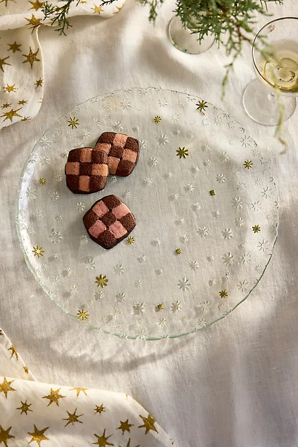 Starry Glass Serving Platter - Clear Glass by Anthropologie