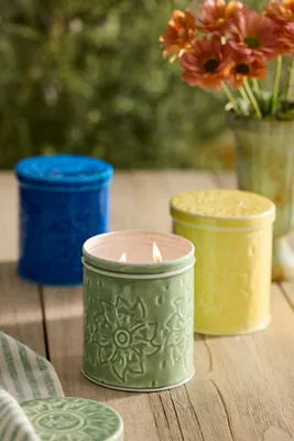 Summer Nights Enamel Citronella Candle - Blue product