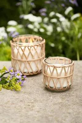 Summer Nights Rattan Citronella Candle - Beige product
