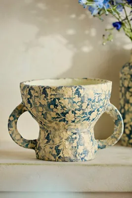 Sun Print Papier Mache Vase - Blue, Cotton product