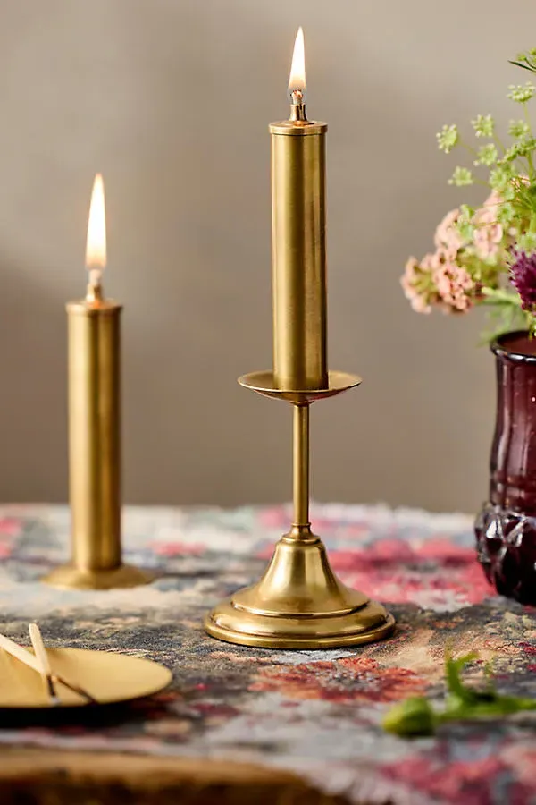 Taper Oil Lamp Small - Gold by Anthropologie