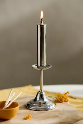 Taper Oil Lamp Small - Silver by Anthropologie, alternate view