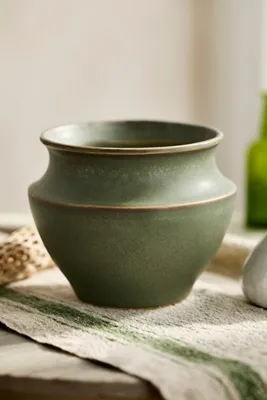 Tapered Jar Ceramic Planter - Grey by Anthropologie, image 2
