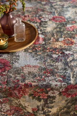 Tapestry Linen Tablecloth - Green, Linen by Anthropologie, image 2