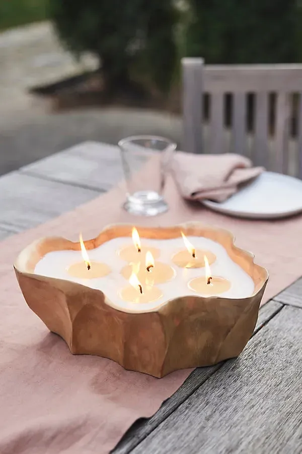 Teak Bowl Citronella Candle - Natural, Wood product