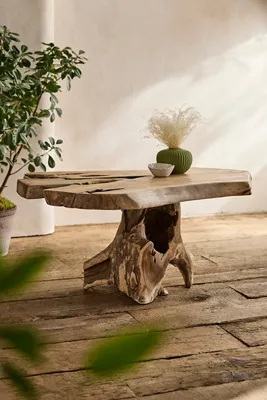 Teak Root Coffee Table - Natural Teak by Anthropologie, alternate view